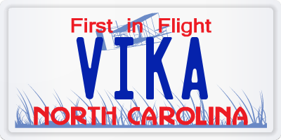 NC license plate VIKA