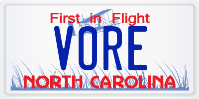 NC license plate VORE