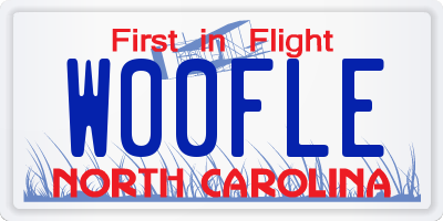 NC license plate W00FLE