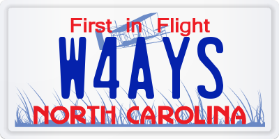 NC license plate W4AYS