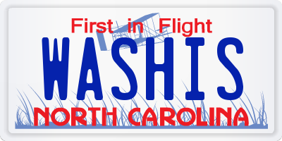 NC license plate WASHIS