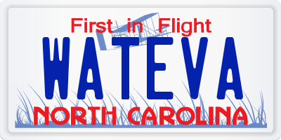 NC license plate WATEVA