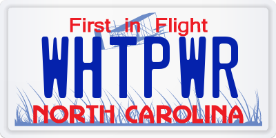 NC license plate WHTPWR