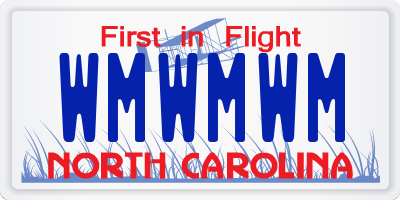 NC license plate WMWMWM