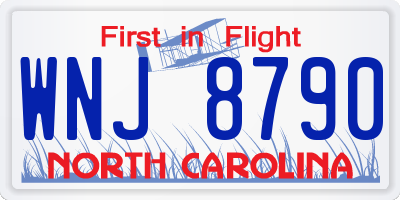 NC license plate WNJ8790