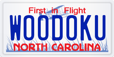 NC license plate WOODOKU