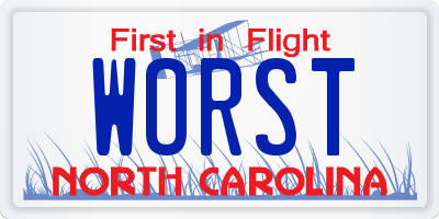 NC license plate WORST