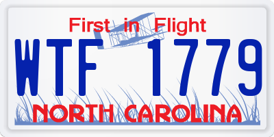 NC license plate WTF1779