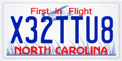 NC license plate X32TTU8