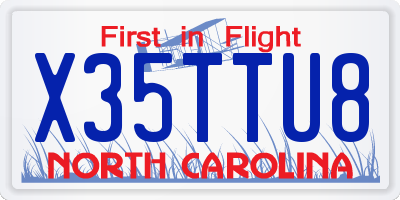 NC license plate X35TTU8