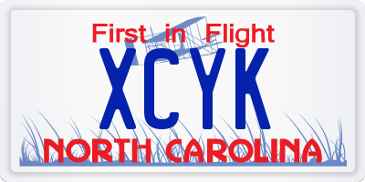 NC license plate XCYK