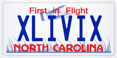 NC license plate XLIVIX