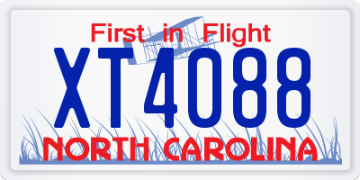 NC license plate XT4088