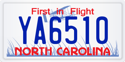 NC license plate YA6510