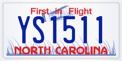 NC license plate YS1511