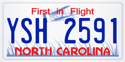 NC license plate YSH2591