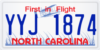 NC license plate YYJ1874