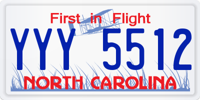 NC license plate YYY5512