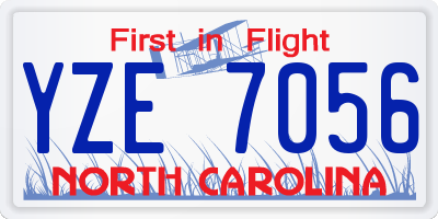 NC license plate YZE7056