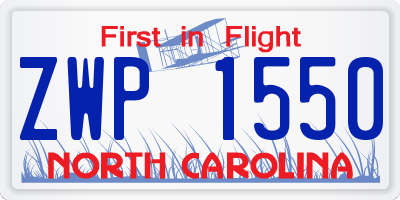 NC license plate ZWP1550