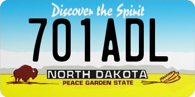 ND license plate 701ADL