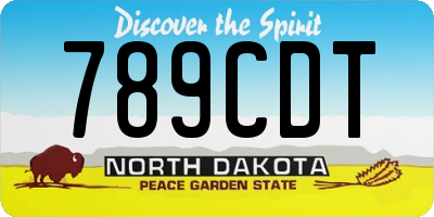 ND license plate 789CDT