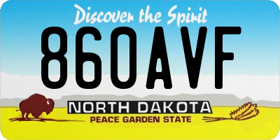 ND license plate 860AVF