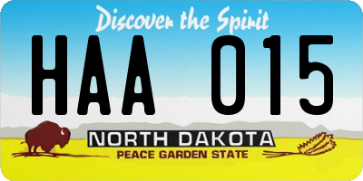 ND license plate HAA015