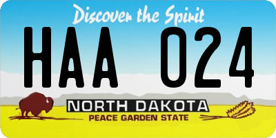 ND license plate HAA024