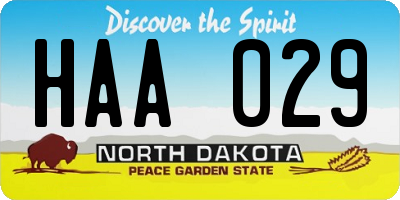 ND license plate HAA029