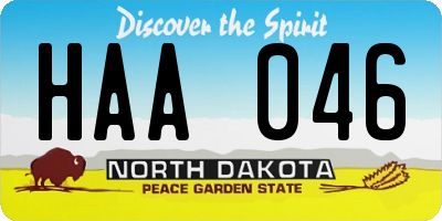 ND license plate HAA046