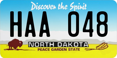 ND license plate HAA048