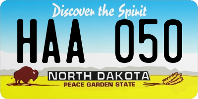 ND license plate HAA050