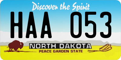 ND license plate HAA053