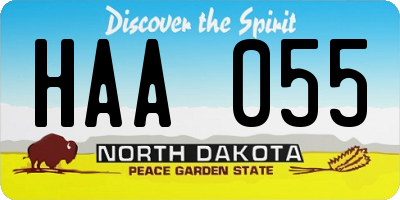 ND license plate HAA055