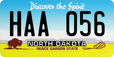 ND license plate HAA056