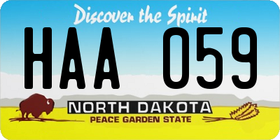 ND license plate HAA059