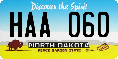 ND license plate HAA060