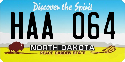 ND license plate HAA064