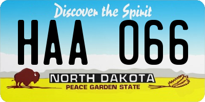 ND license plate HAA066