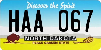 ND license plate HAA067