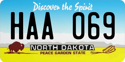 ND license plate HAA069