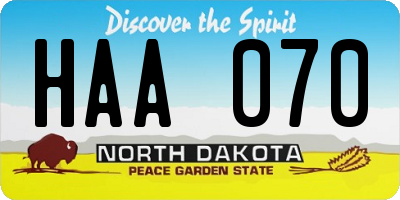 ND license plate HAA070