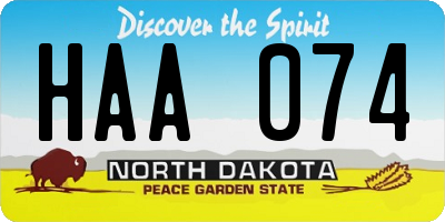 ND license plate HAA074