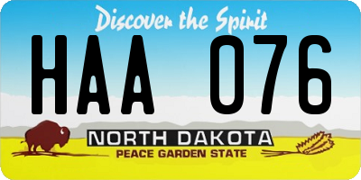 ND license plate HAA076