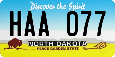 ND license plate HAA077