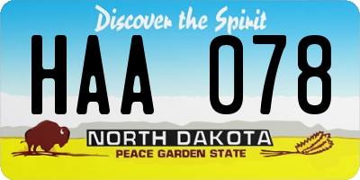 ND license plate HAA078