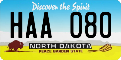 ND license plate HAA080