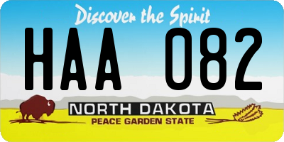 ND license plate HAA082