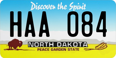 ND license plate HAA084